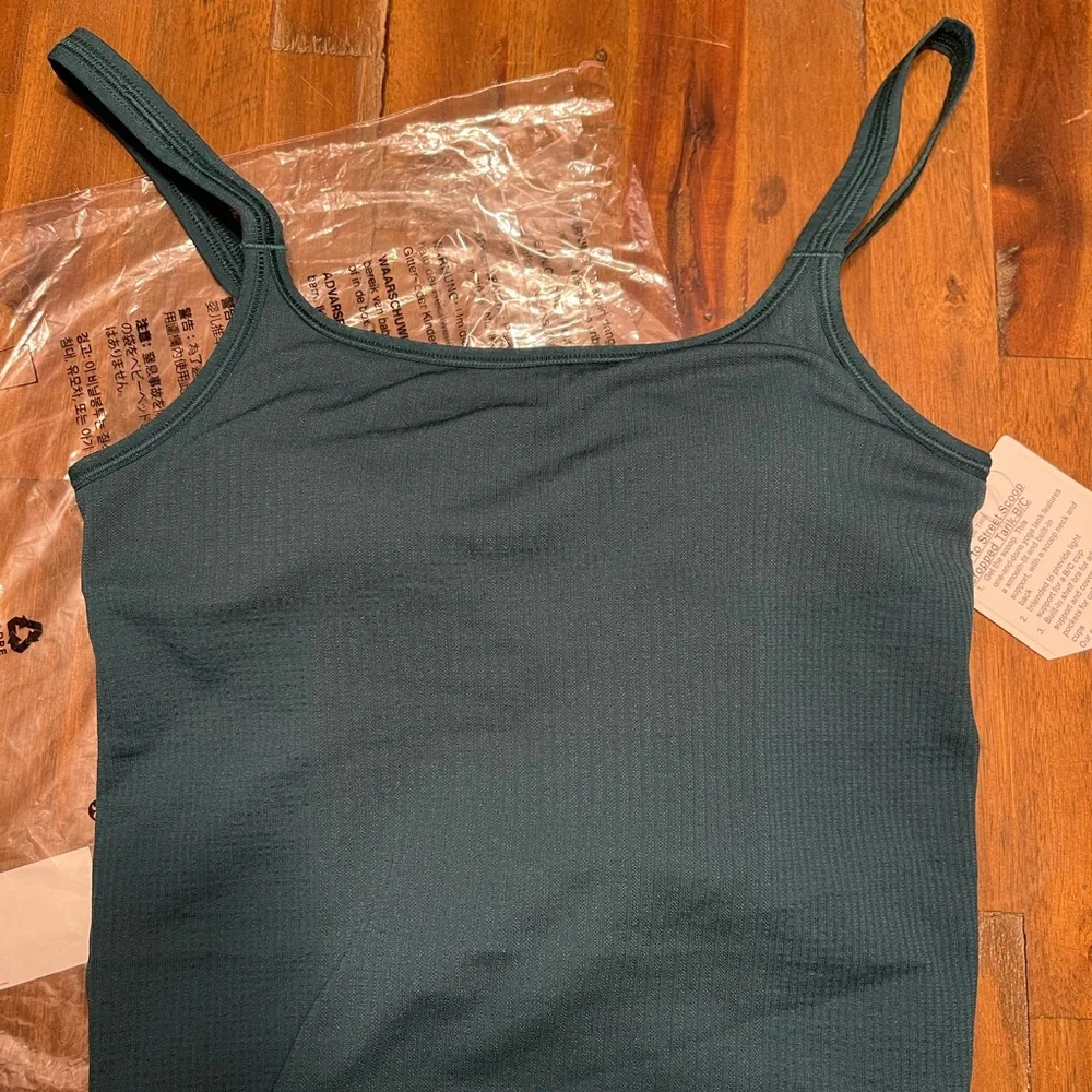 Lululemon ebb to street tank 6 scoop neck storm teal green nwt